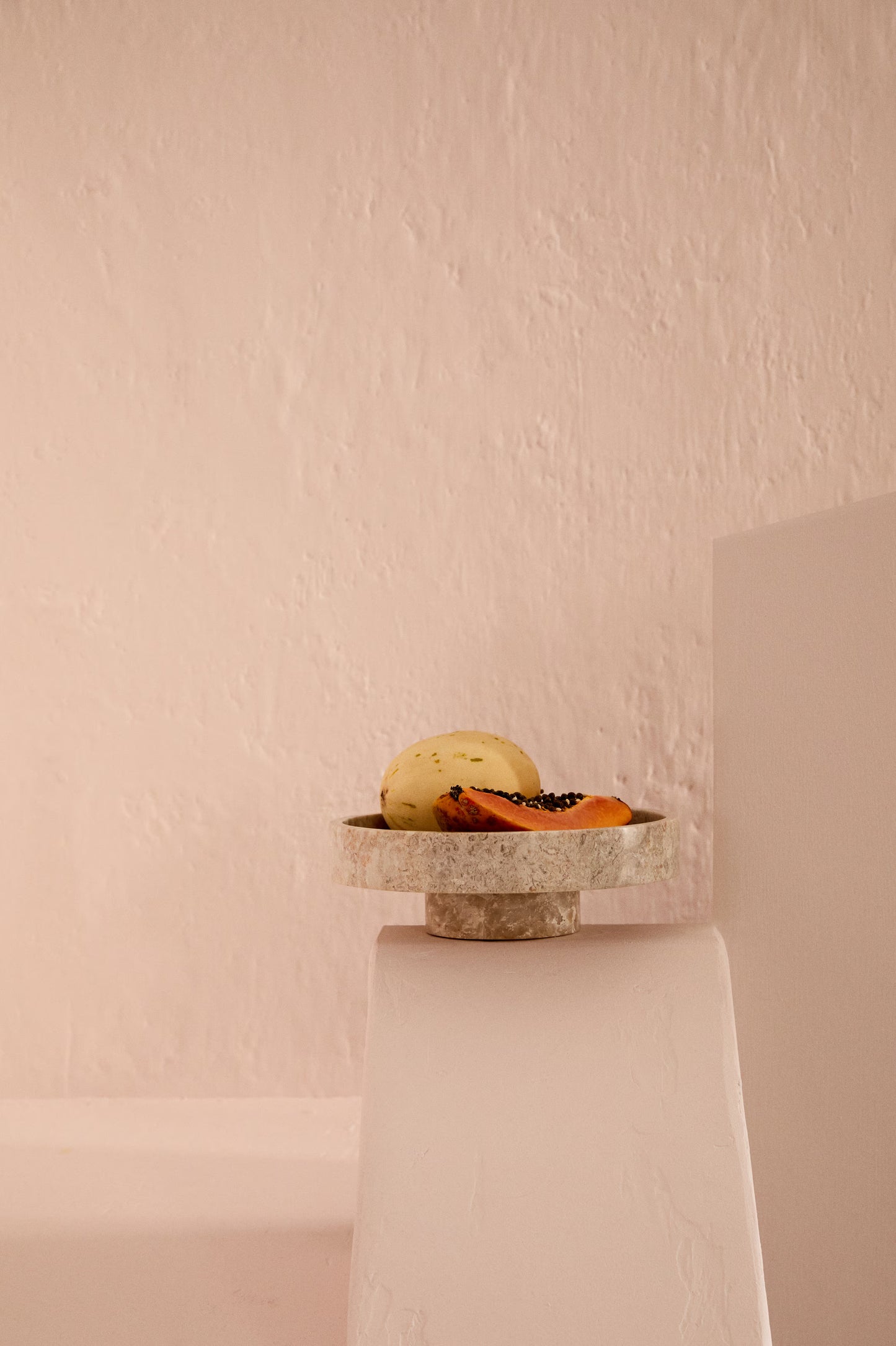 Decorative bowl, footed marble bowl, 9.8in