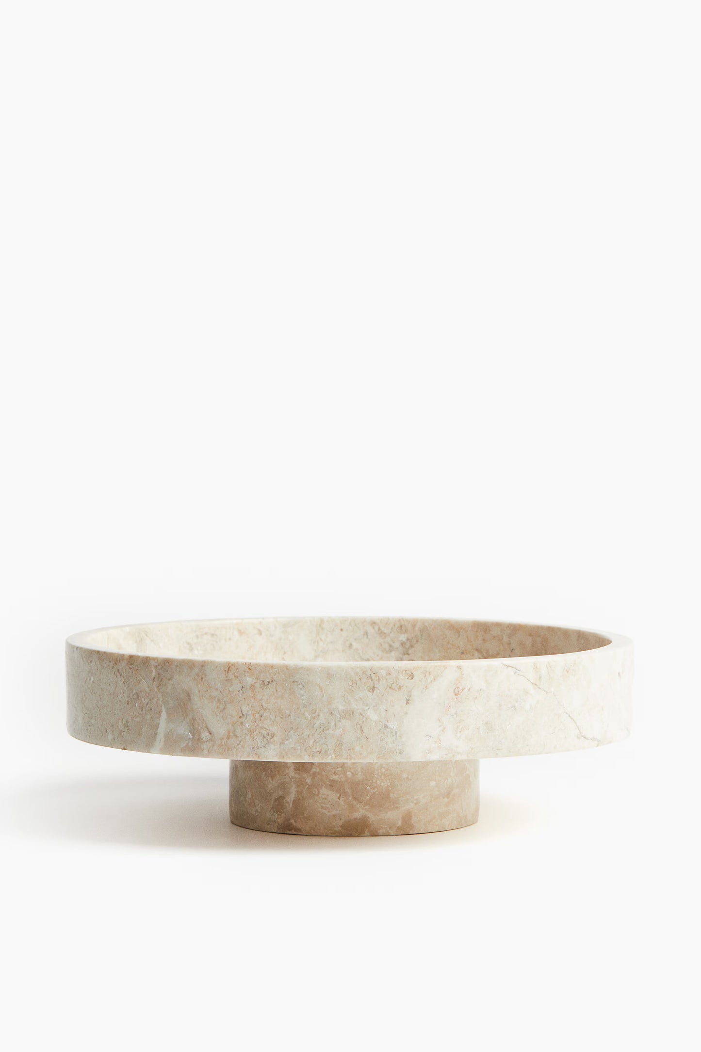 Decorative bowl, footed marble bowl, 9.8in