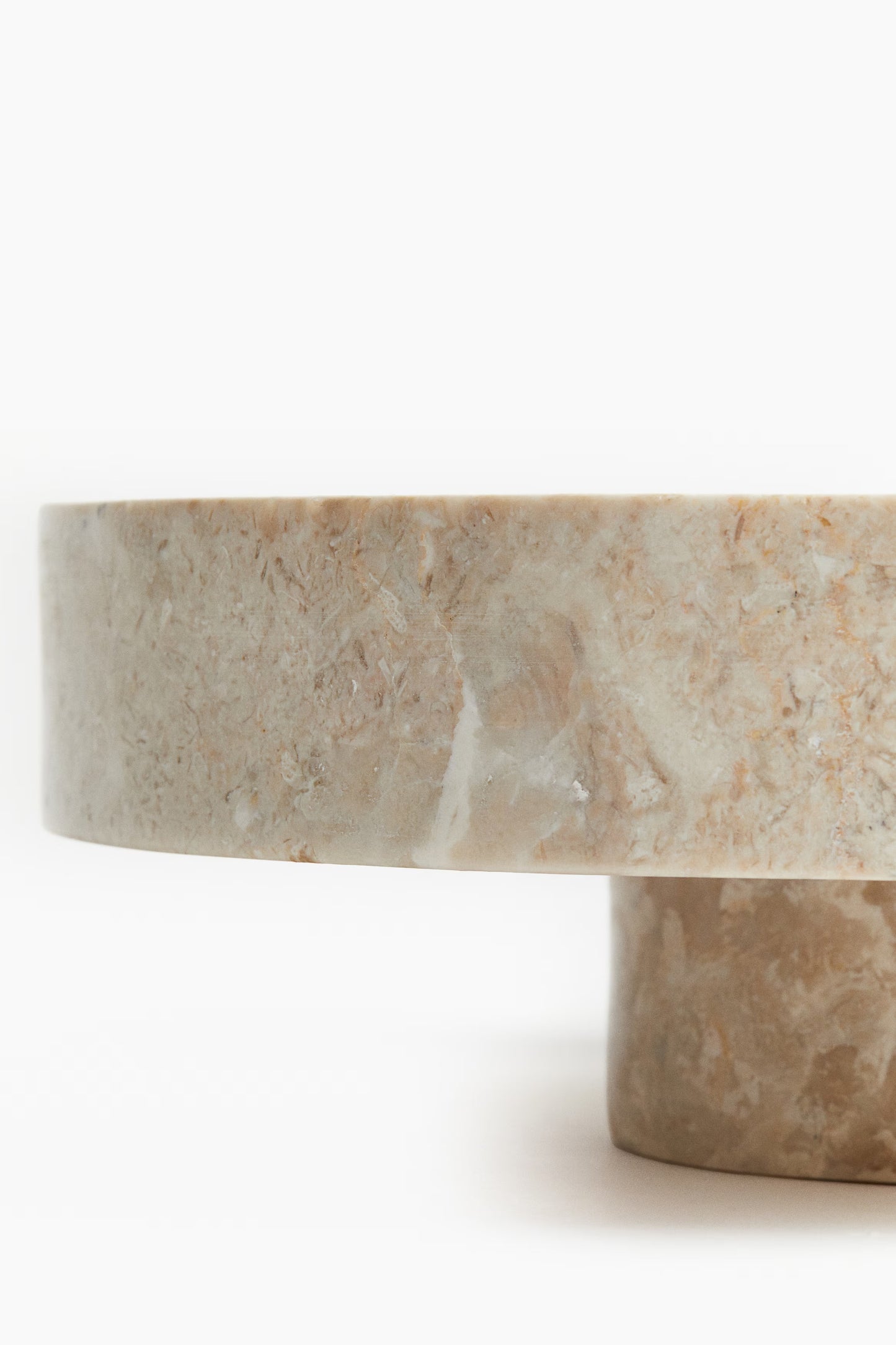 Decorative bowl, footed marble bowl, 9.8in