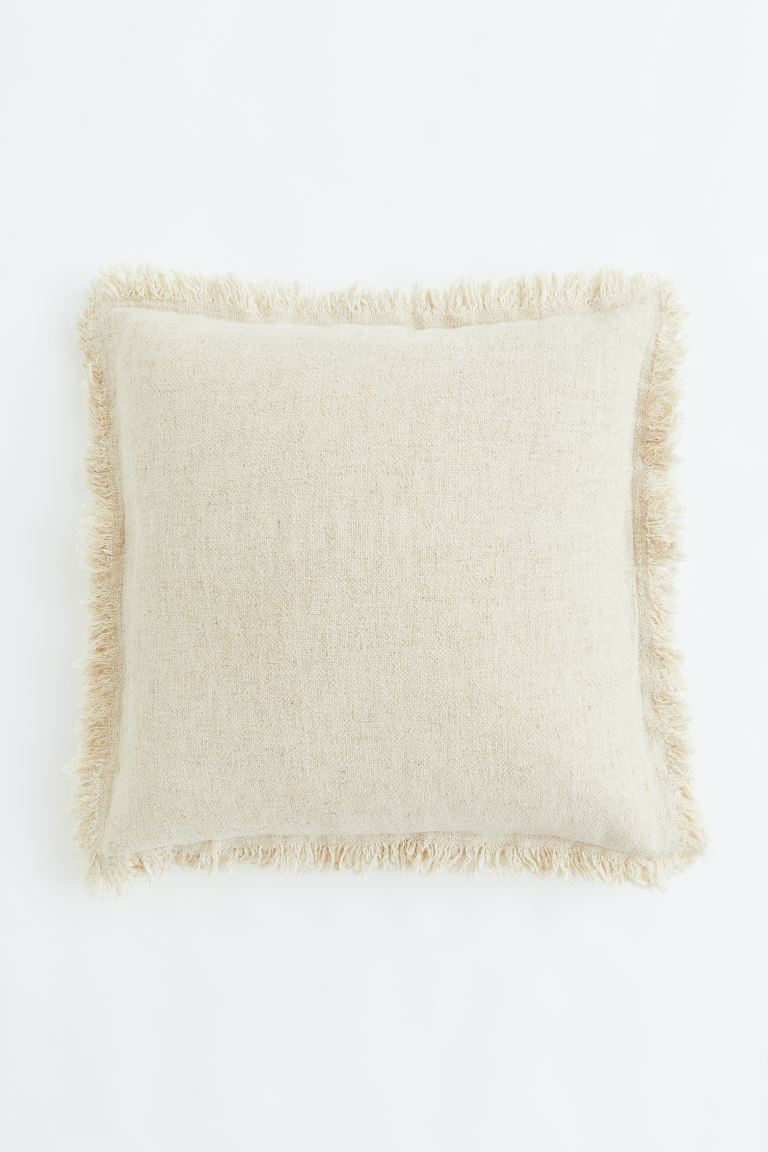 Throw pillow cover, linen-blend, light beige, 20x20in