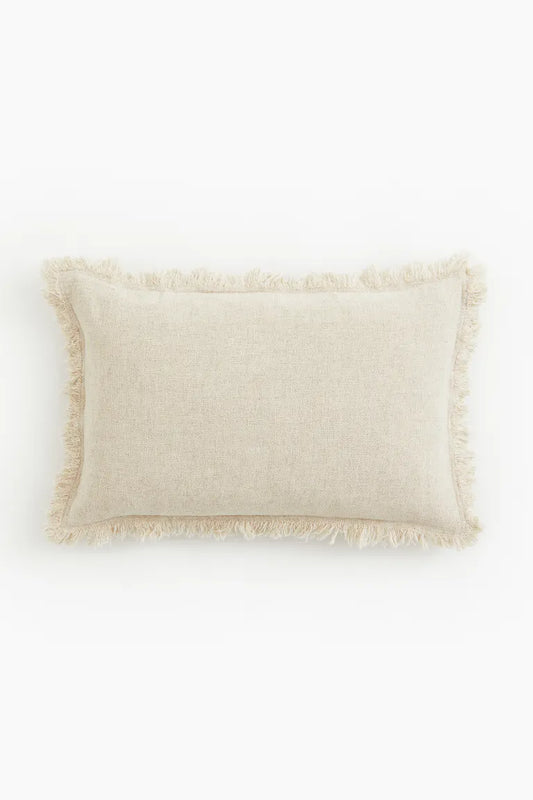 Throw pillow cover, linen-blend, light beige, 16x24in