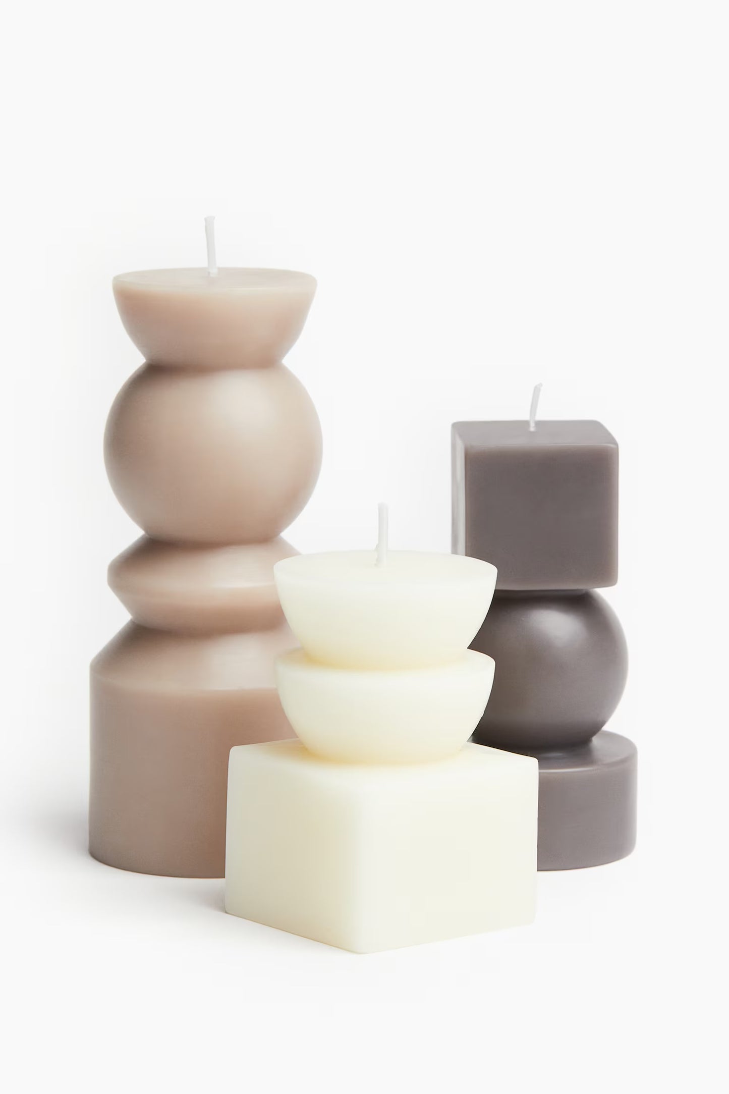 Candle, unscented, geometric shape