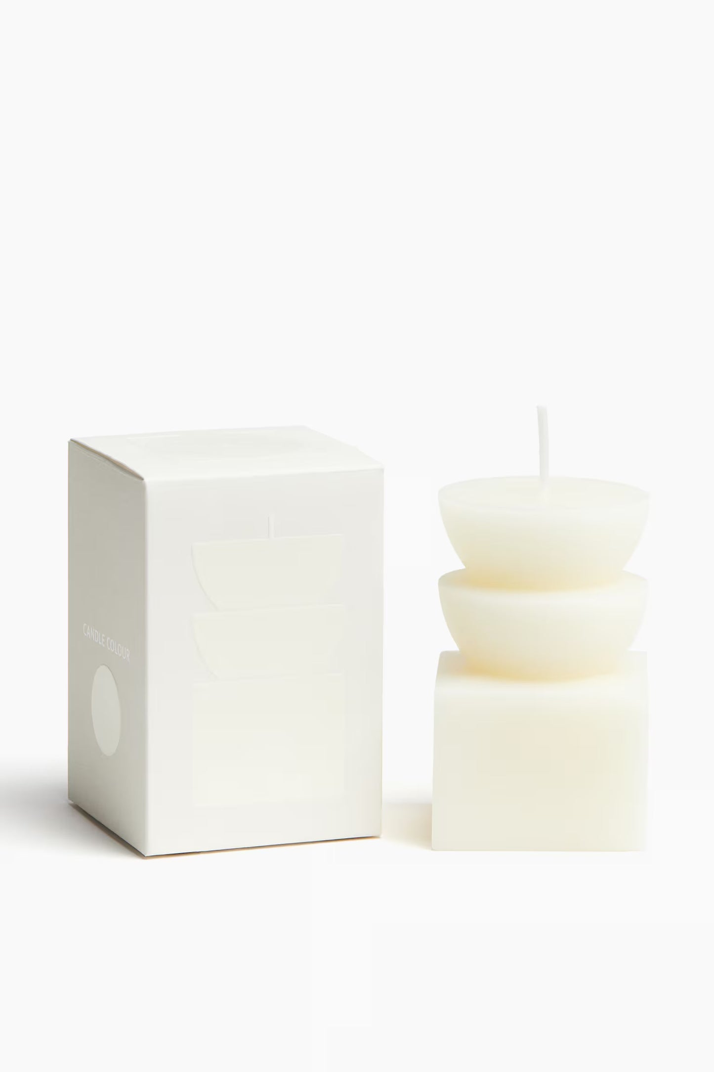 Candle, unscented, geometric shape