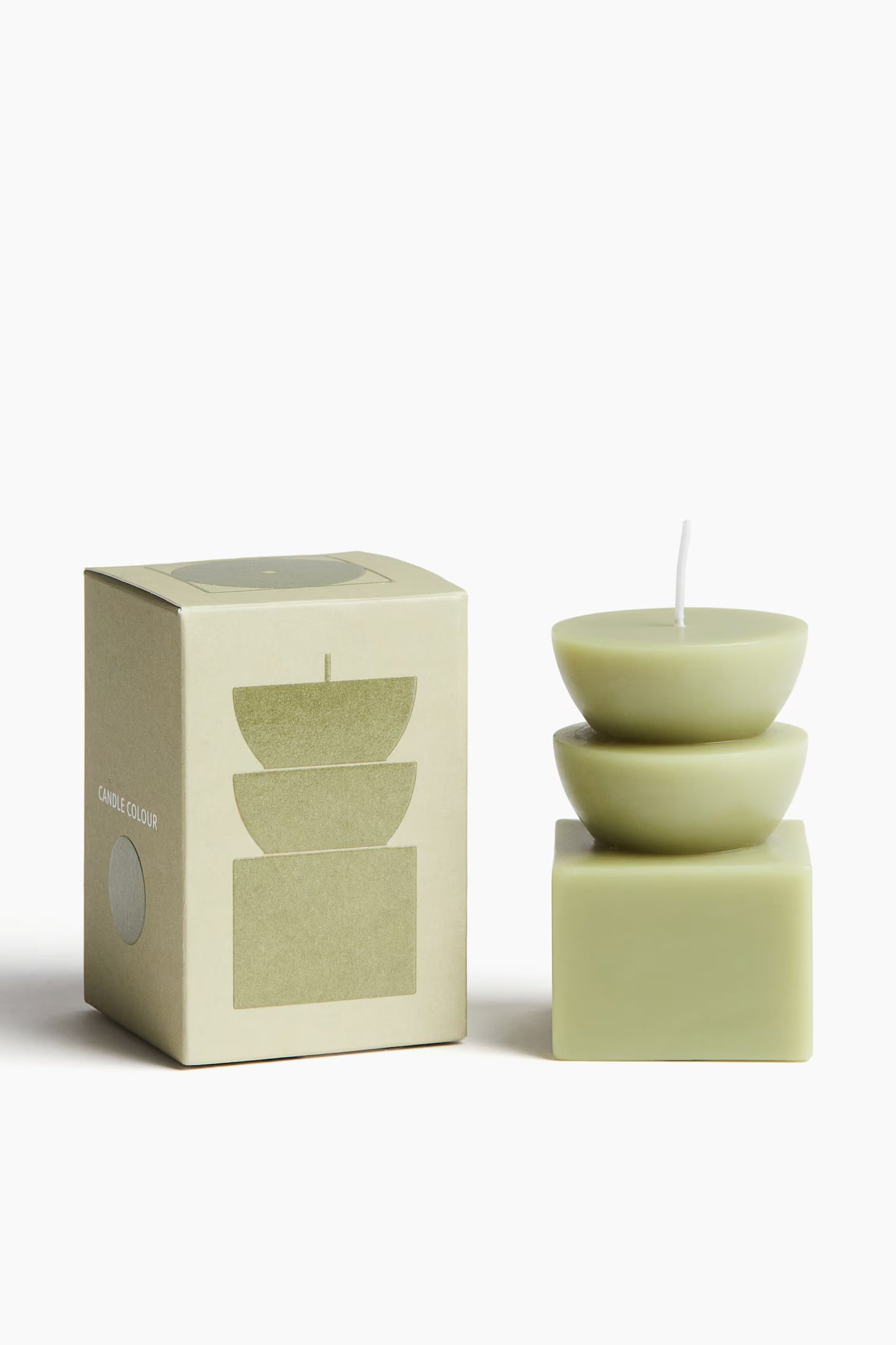 Candle, unscented, geometric shape