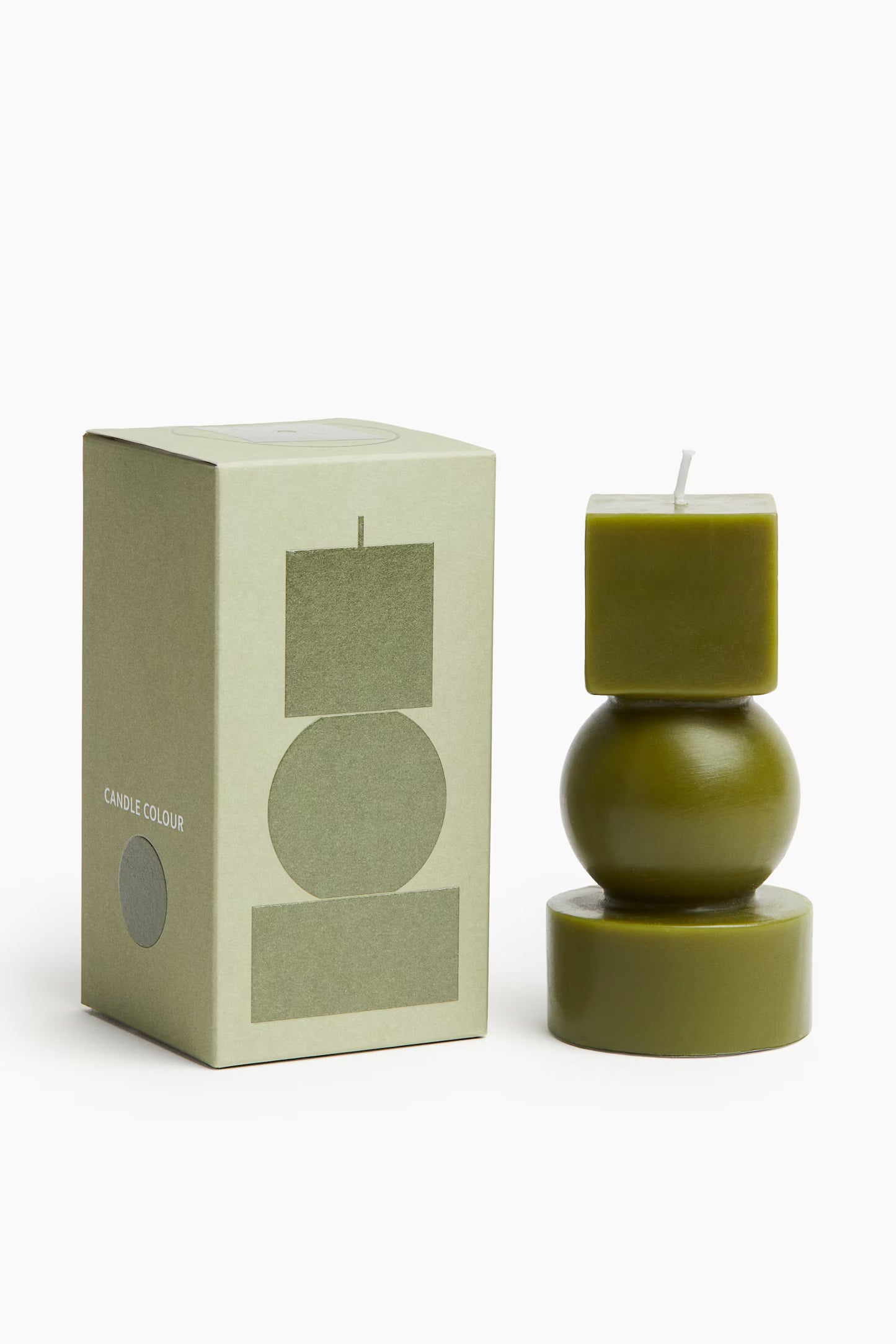 Candle, unscented, geometric shape