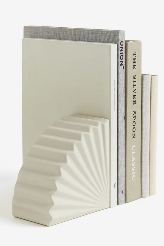 Bookend, stoneware, fan shape