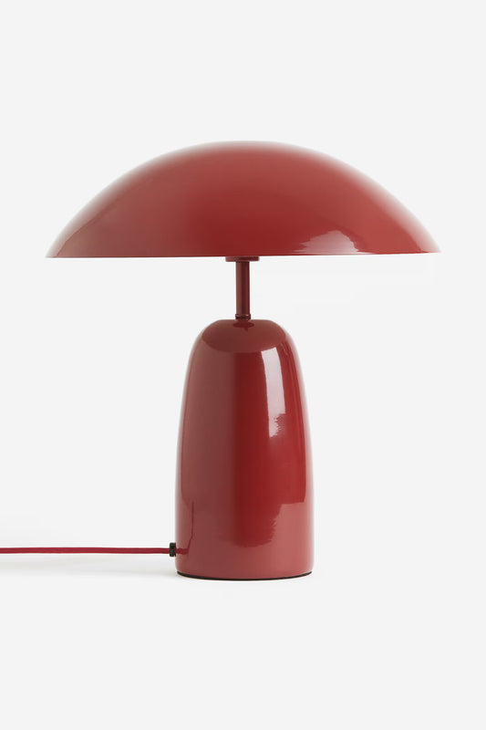 Desk lamp, lacquered metal, dark red