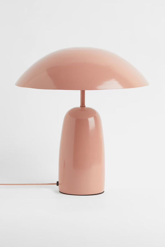 Desk lamp, lacquered metal, pastel pink