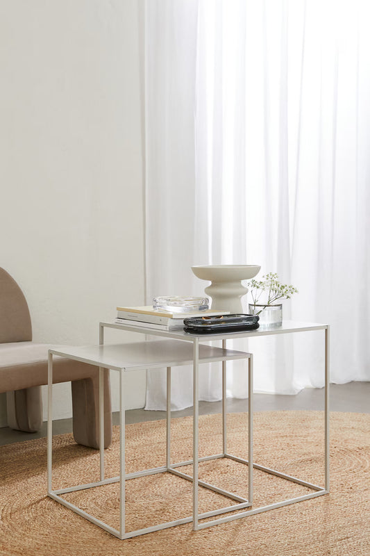 Side table, metal, nested design