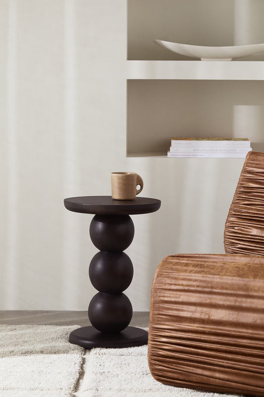 Side table, wood, dark brown