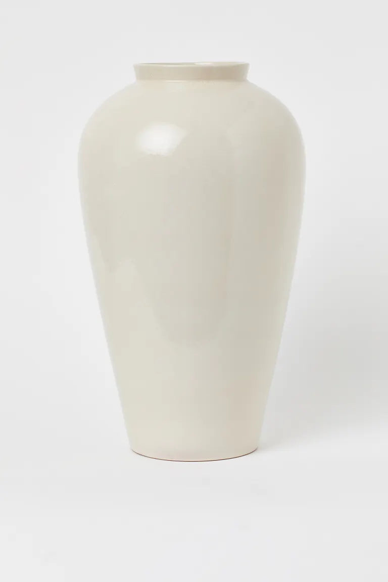 Vase, terracotta vase, cream taupe