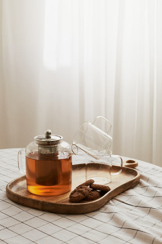 Tea set, glass, teapot, mugs