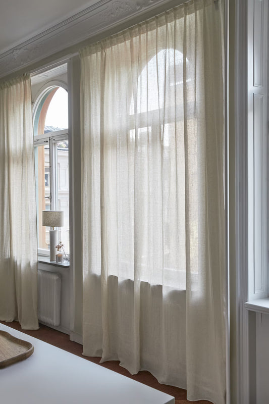 Curtain, cotton-linen, panel 98 x 118, light taupe