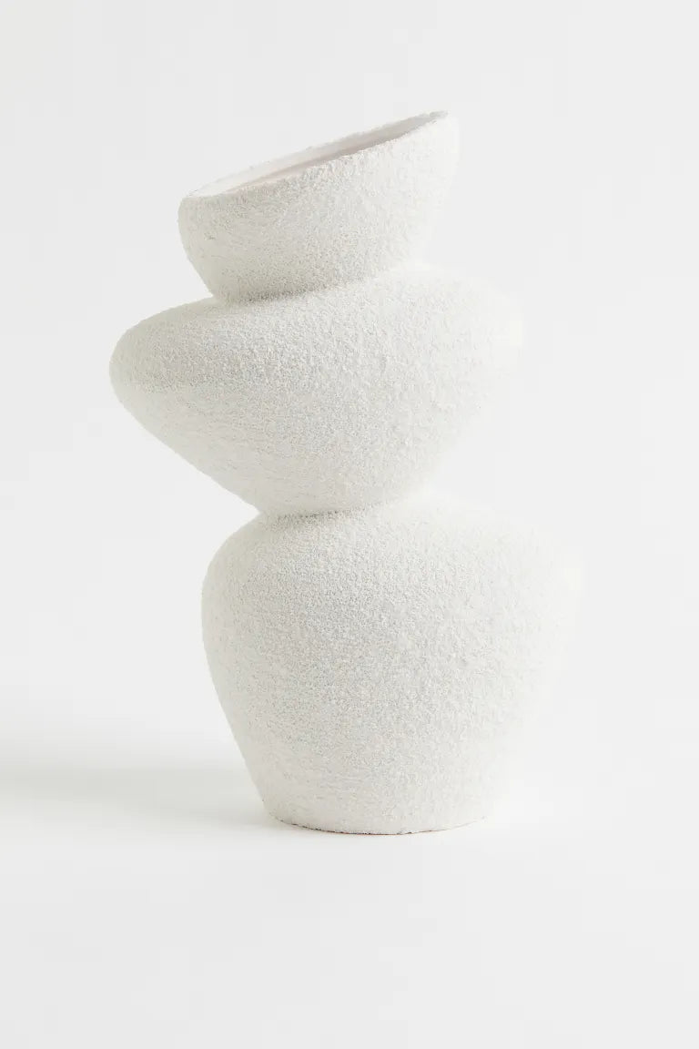 Vase, stoneware, asymmetric, 11.8 in