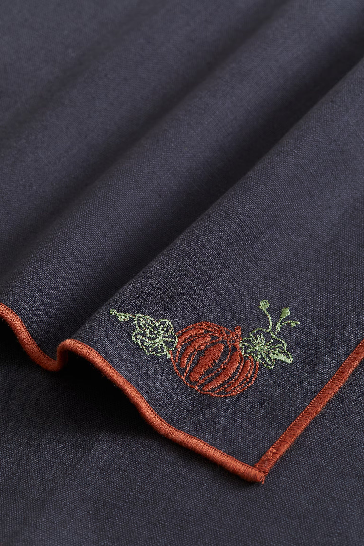 Napkin, cotton-linen, 16 in, pack 4, pumpkin