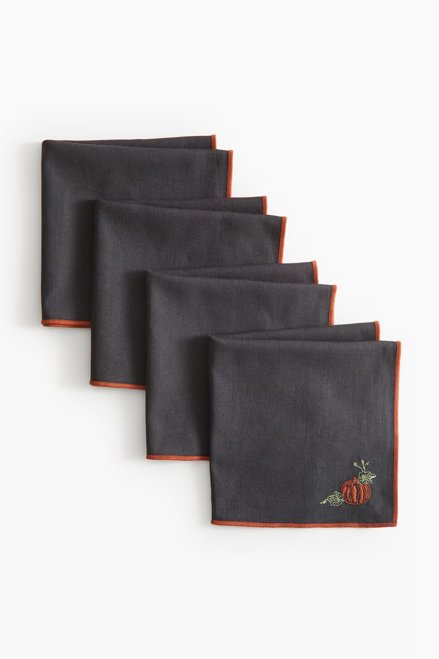 Napkin, cotton-linen, 16 in, pack 4, pumpkin