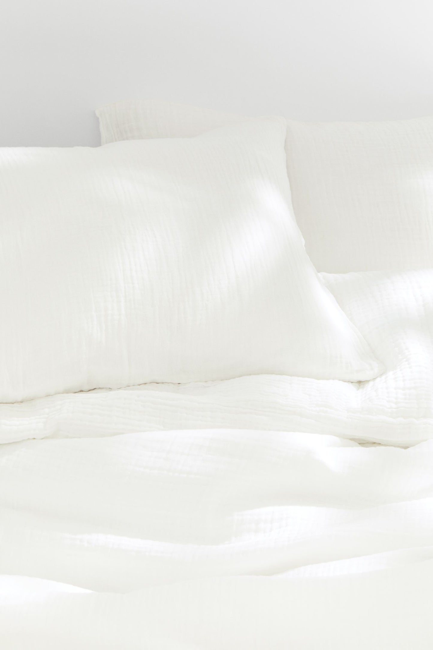 Duvet cover set, cotton muslin, off-white