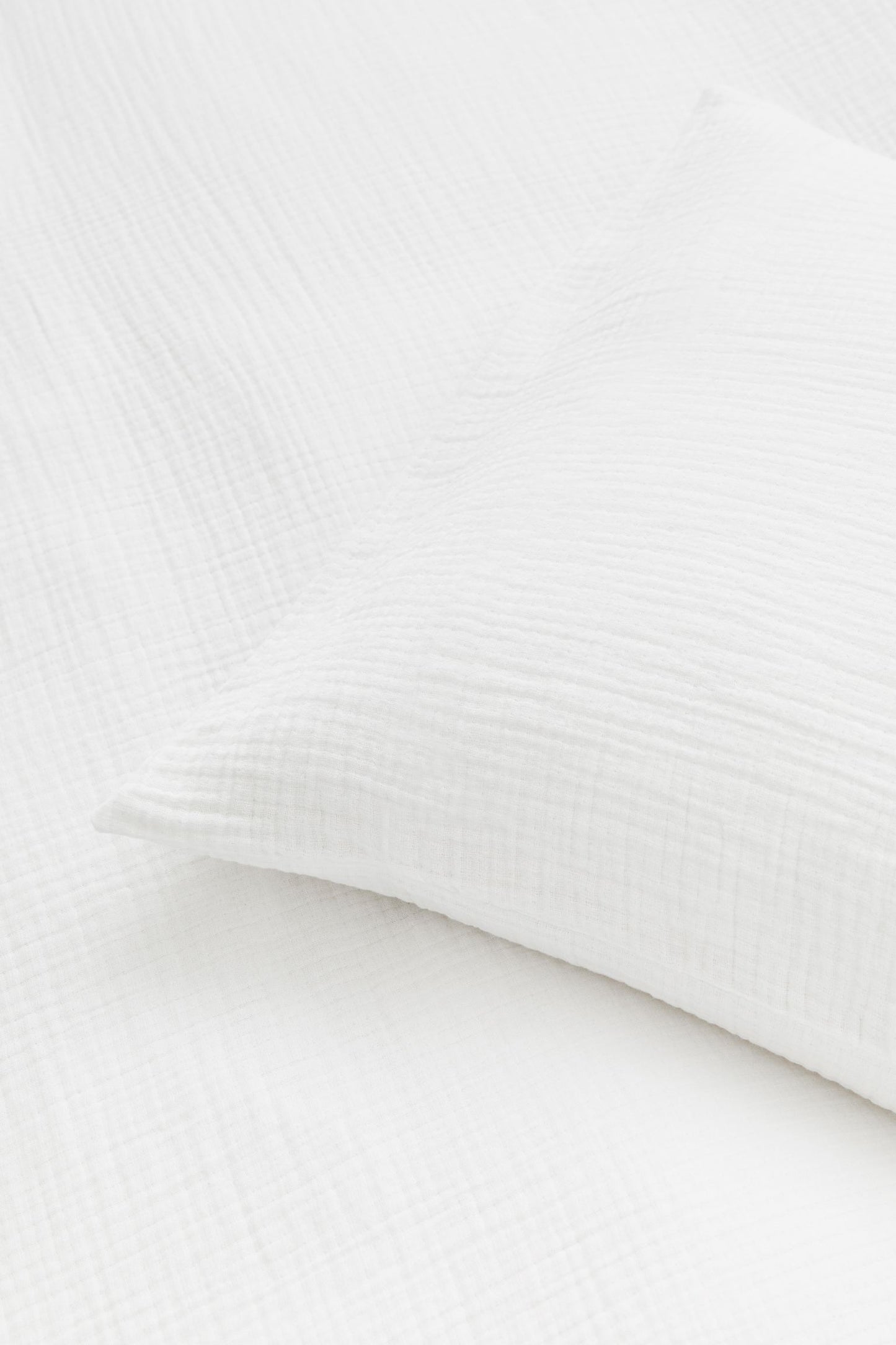 Duvet cover set, cotton muslin, off-white