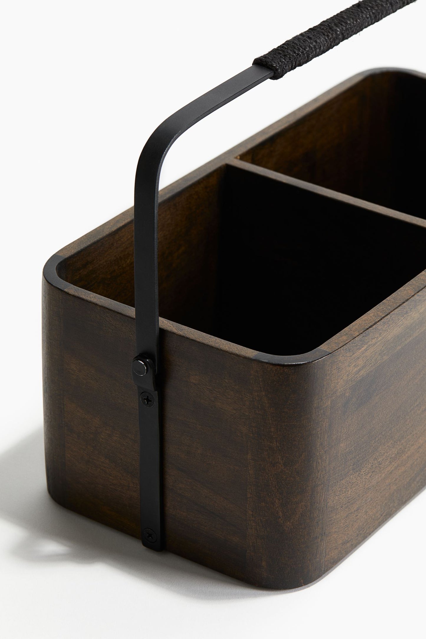 Storage, baskets, mango wood caddy, brown