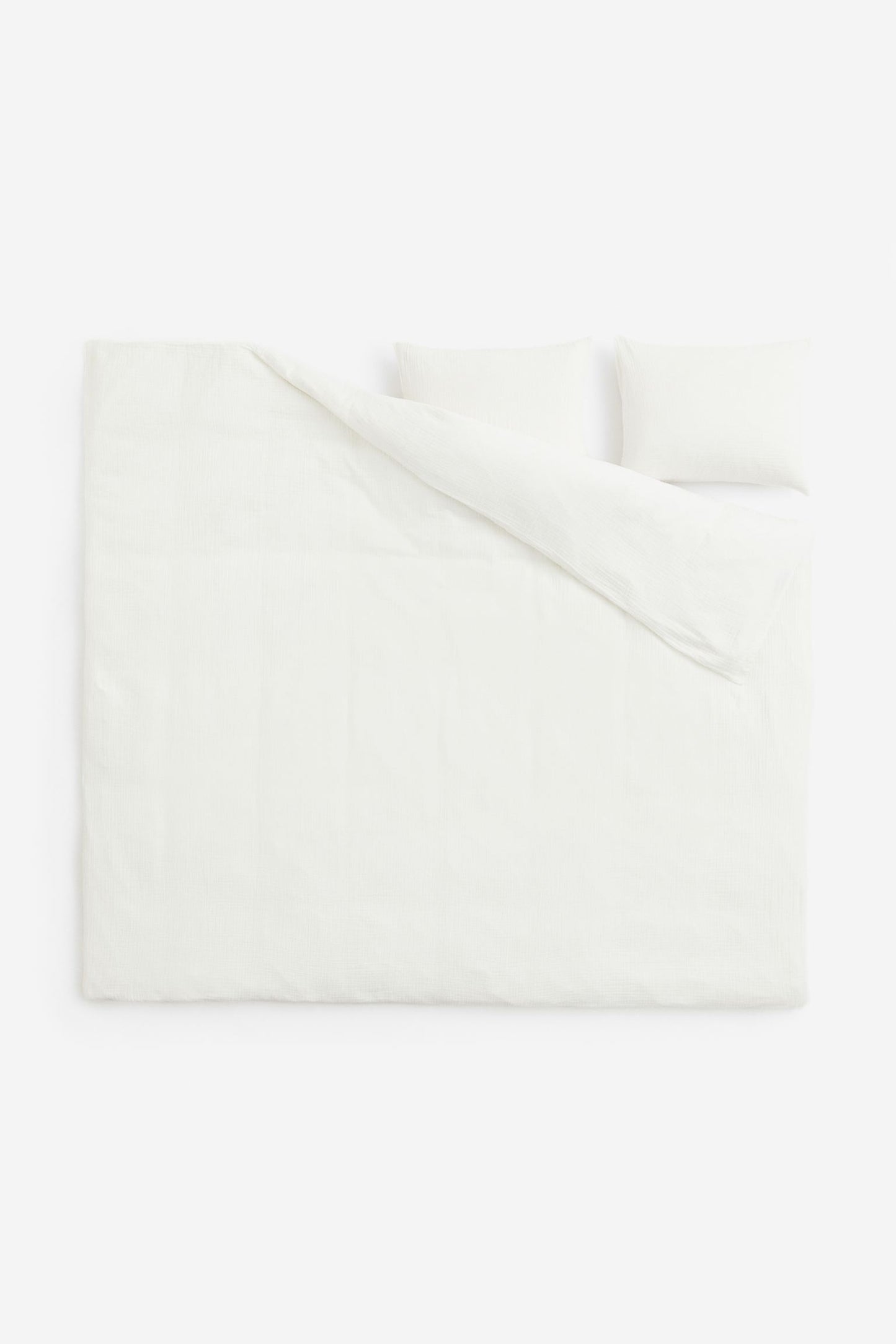 Duvet cover set, cotton muslin, off-white