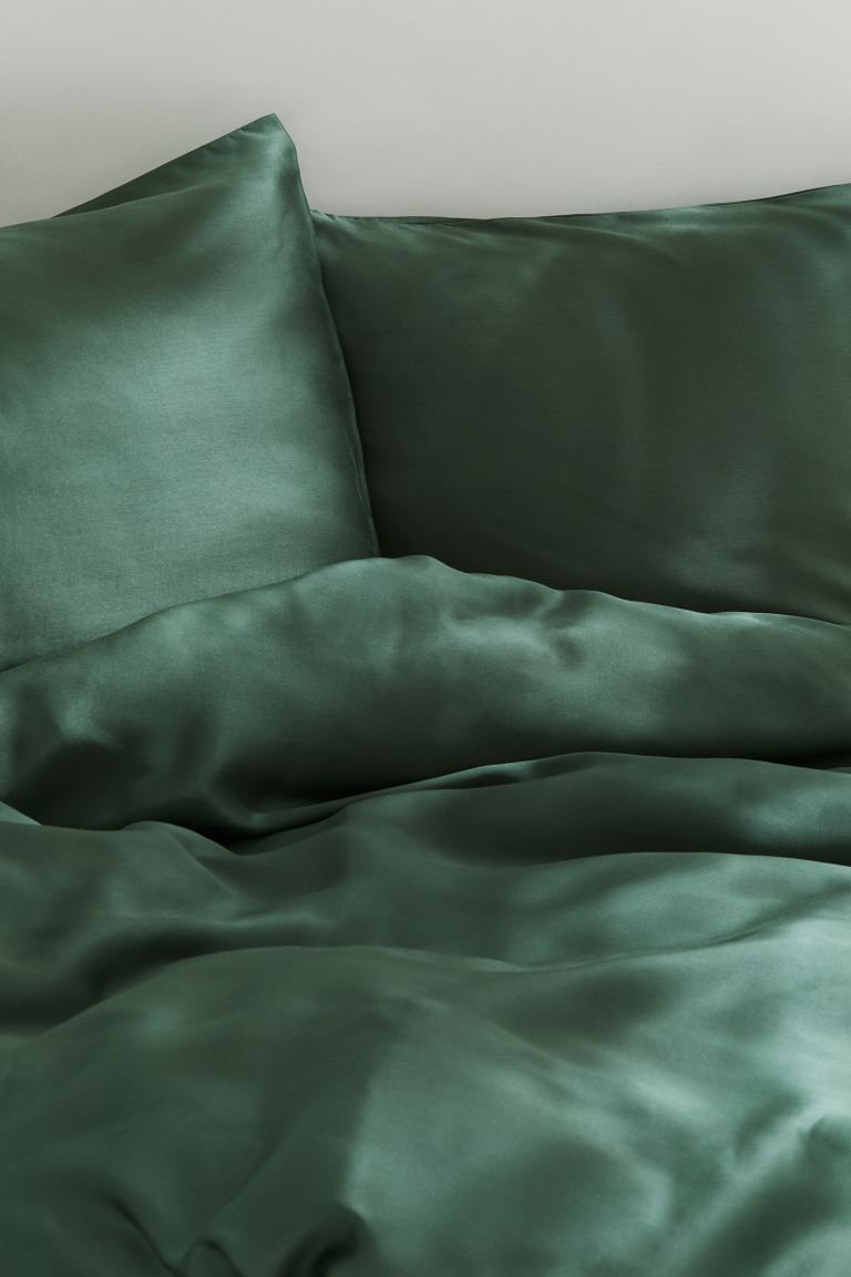 Duvet cover set, lyocell, emerald green