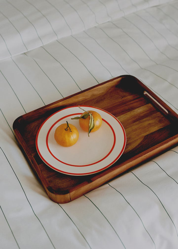 Serving tray, acacia wood, rectangular, 15.8 x 11 in