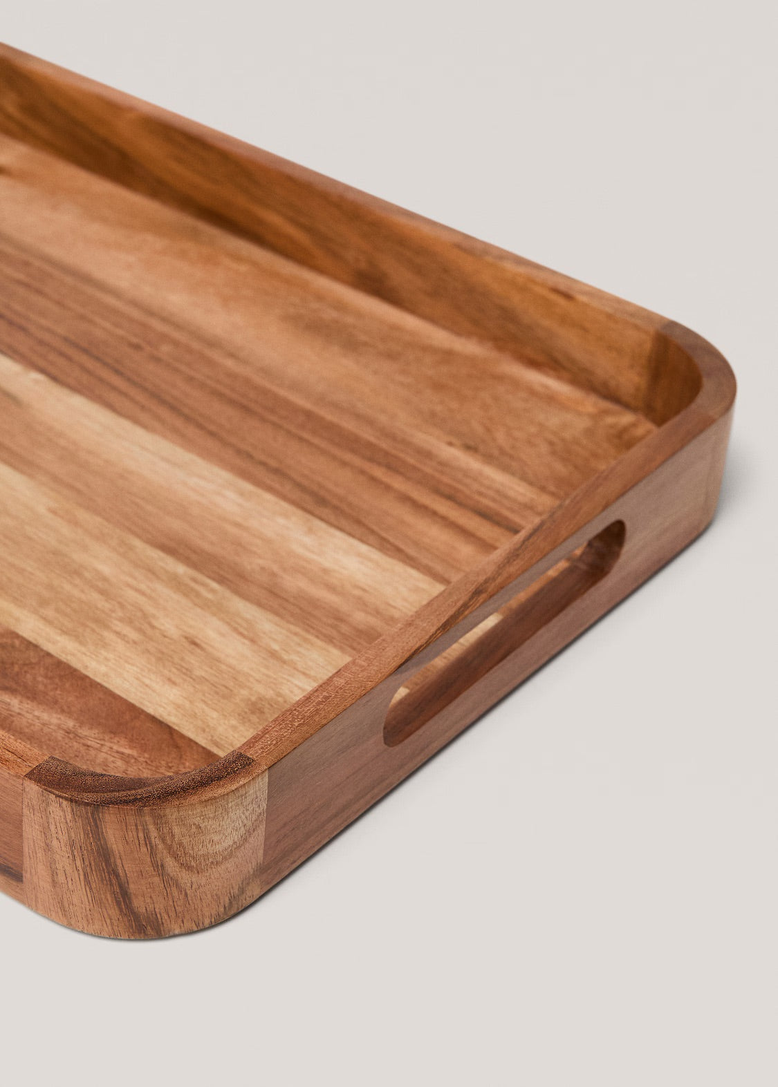 Serving tray, acacia wood, rectangular, 15.8 x 11 in