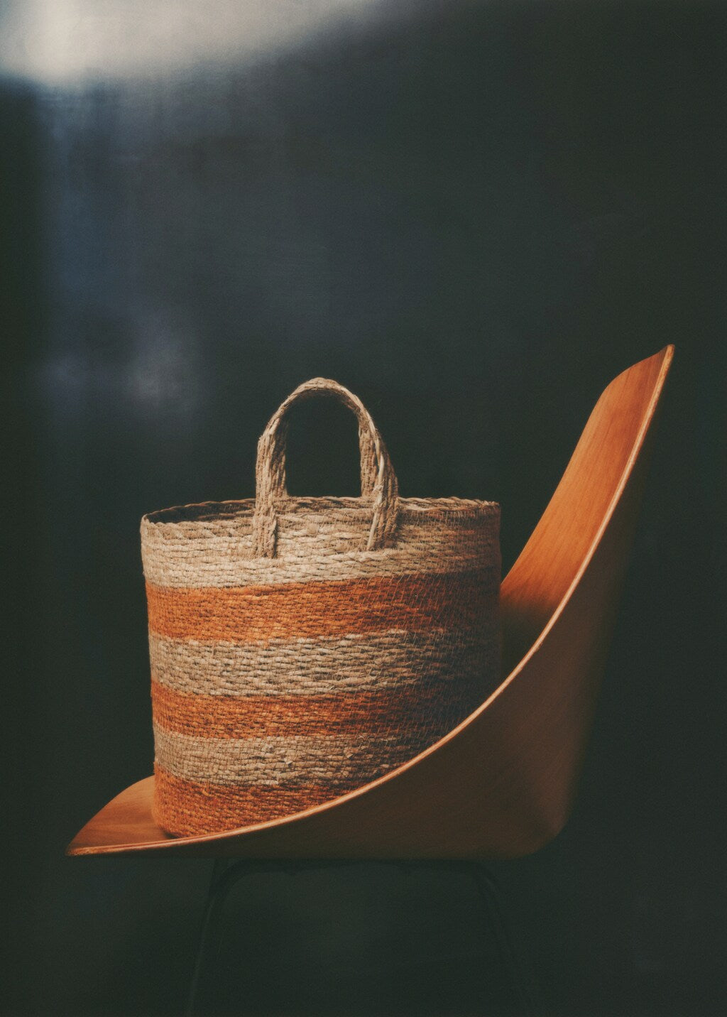 Decorative basket, seagrass, two short handles