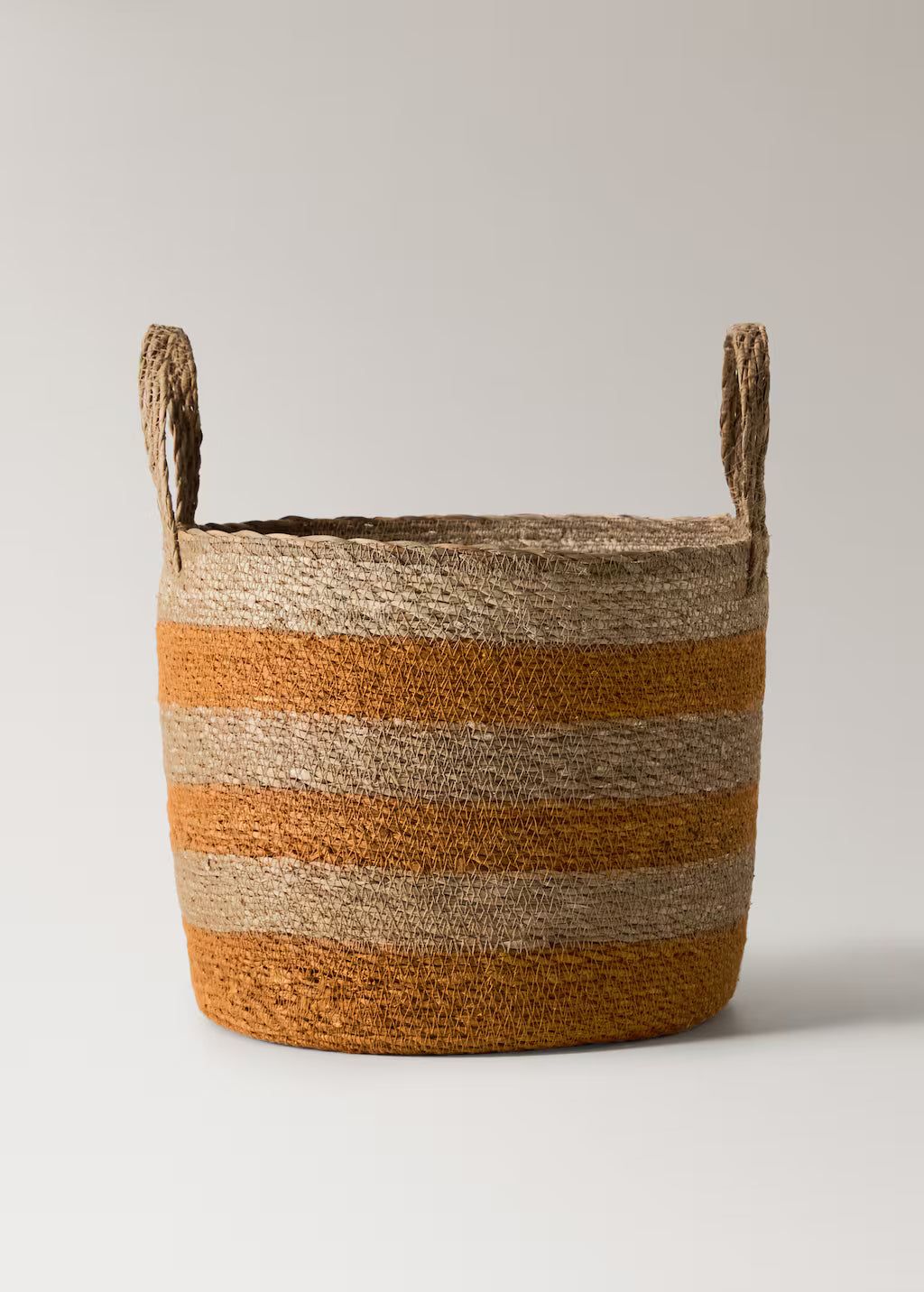 Decorative basket, seagrass, two short handles