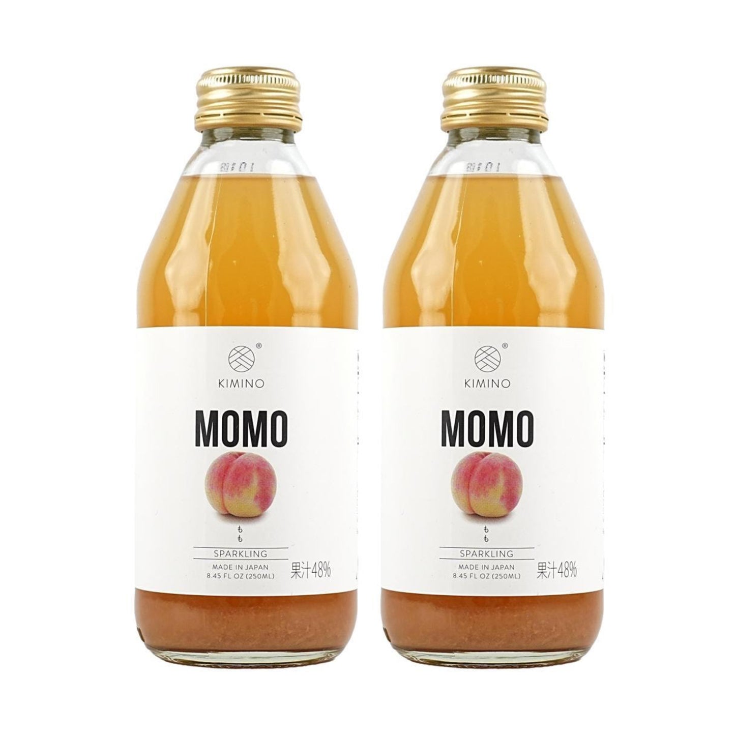 Soda, Kimino sparkling juice, momo peach, 8.45oz, pack of 2
