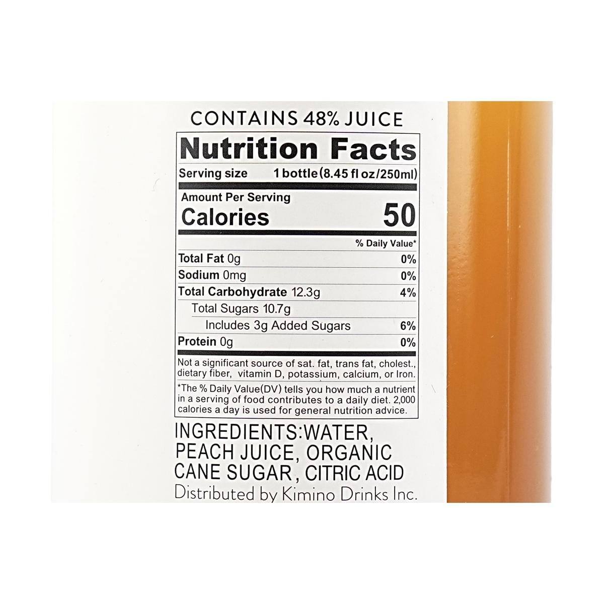 Soda, Kimino sparkling juice, momo peach, 8.45oz, pack of 2