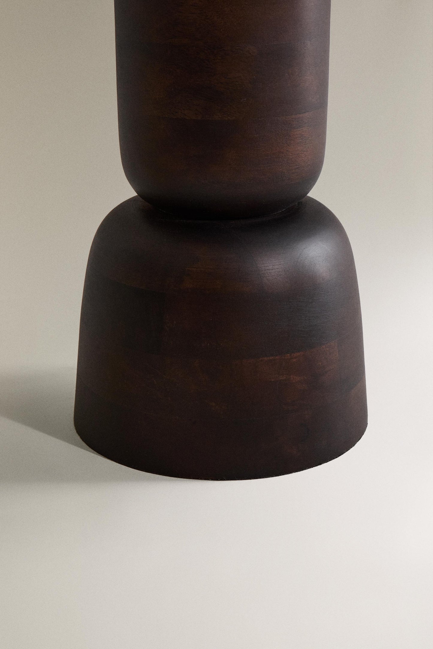Side table, mango wood, geometric base