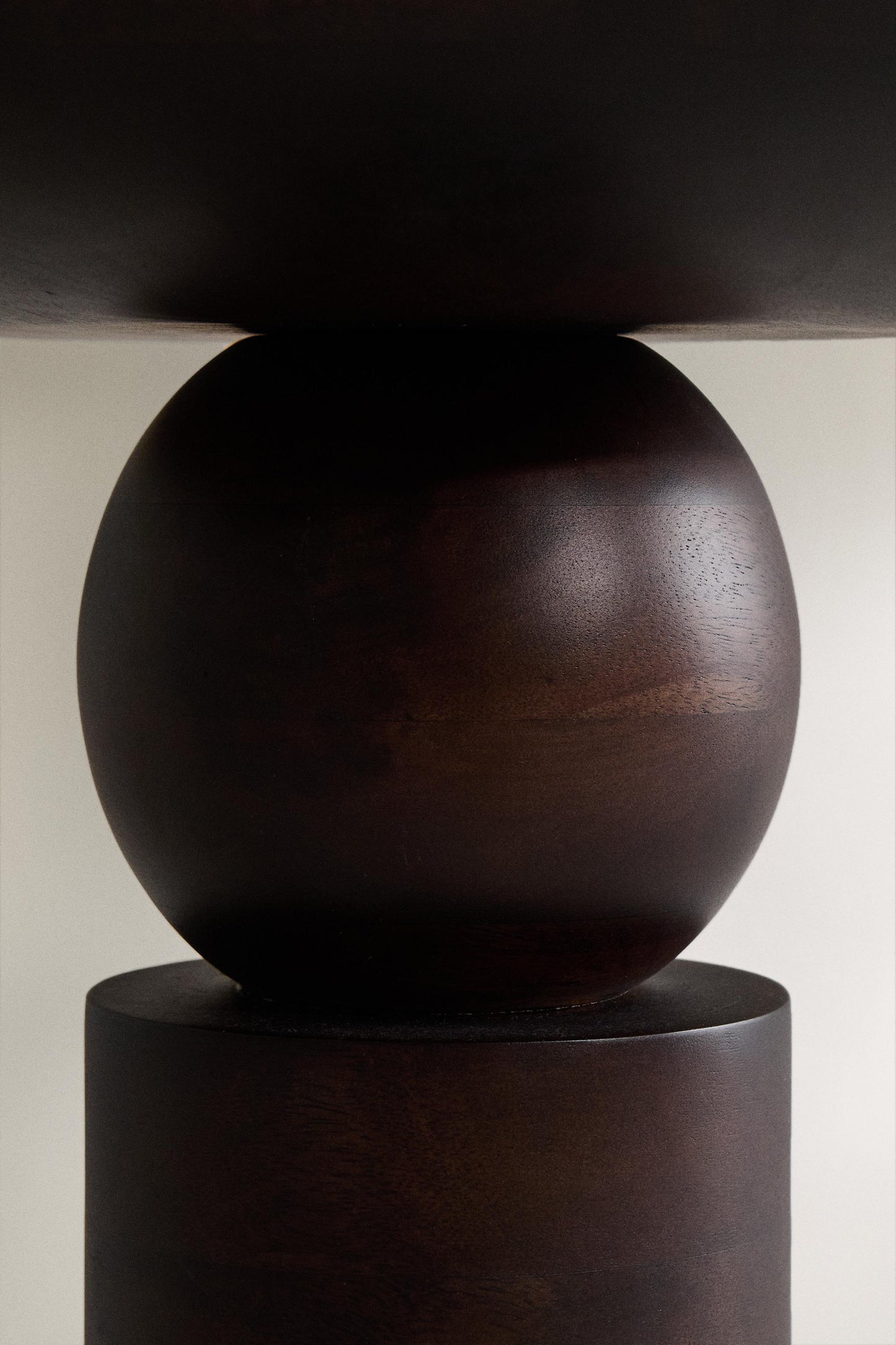 Side table, mango wood, geometric base