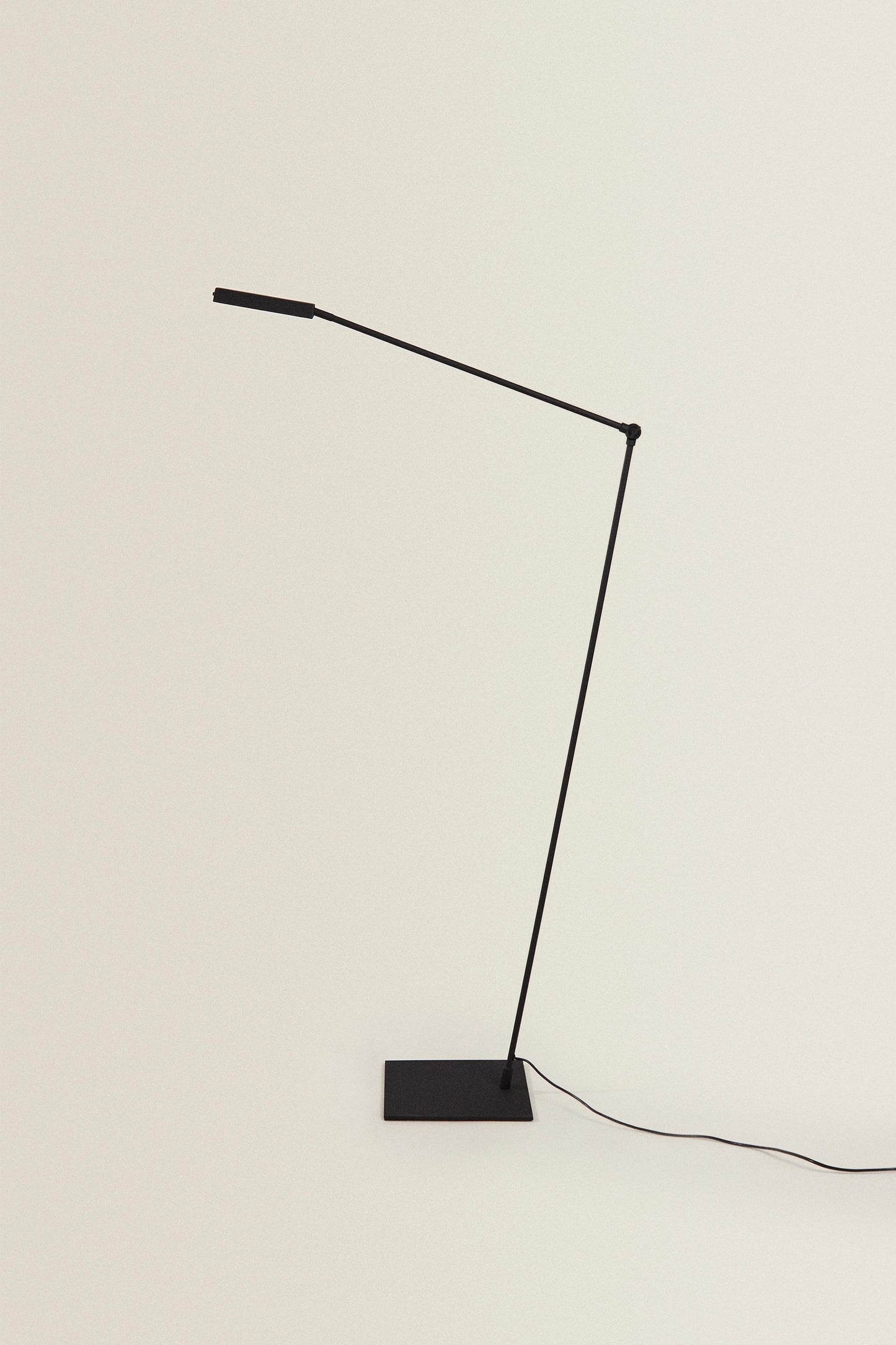 Floor lamp, metal stem, faded black