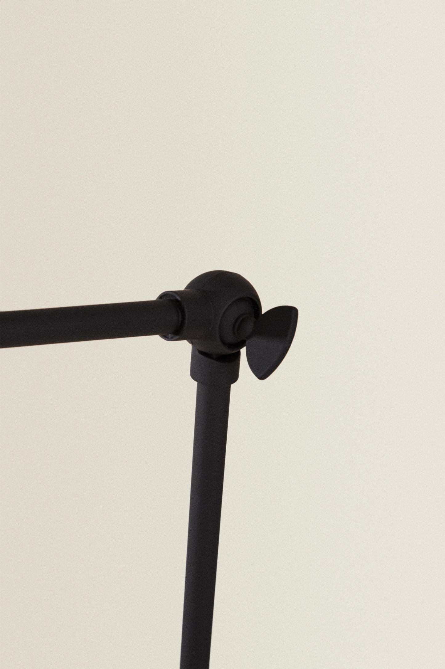 Floor lamp, metal stem, faded black