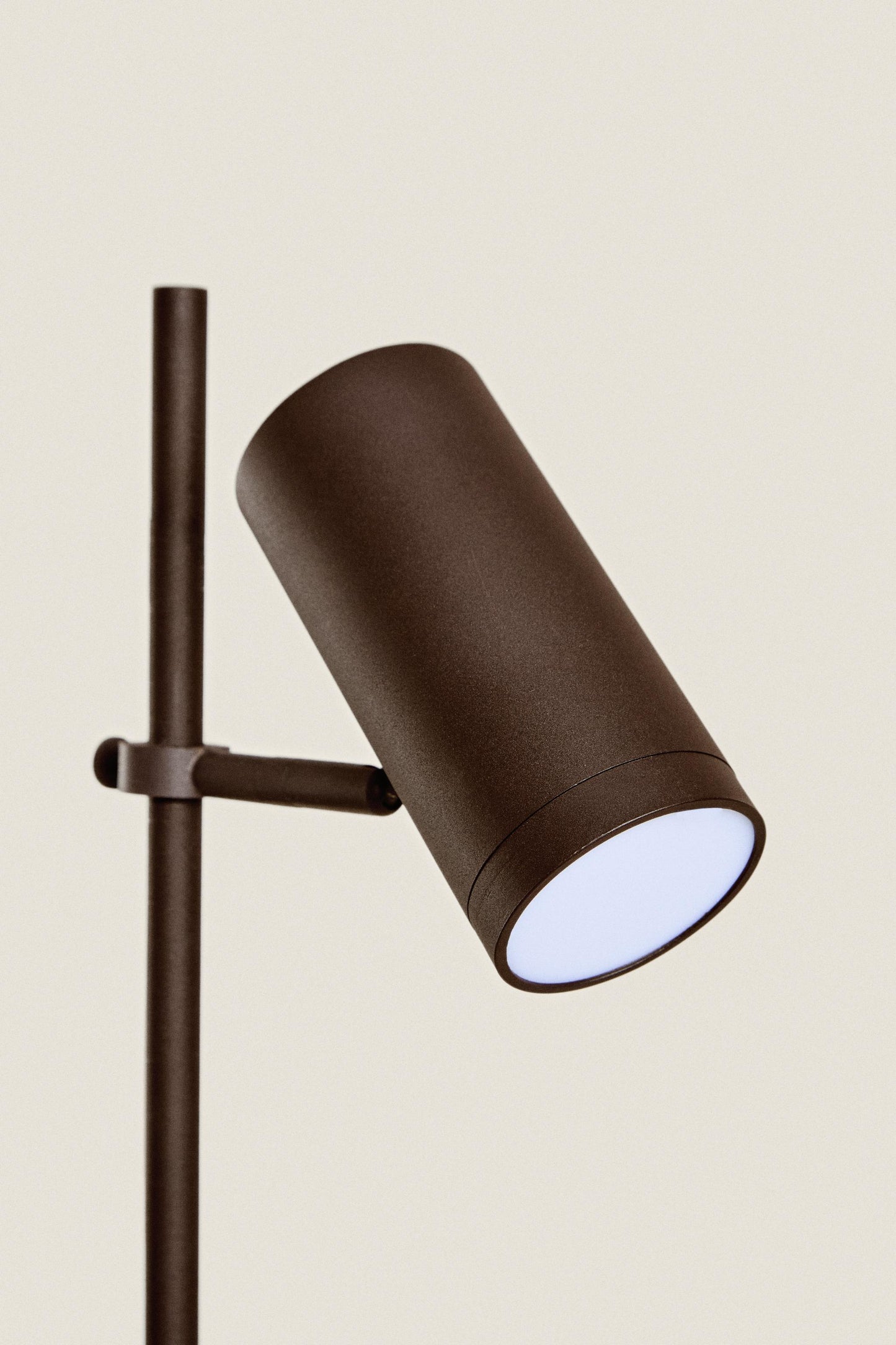 Floor lamp, featuring spotlight, brown
