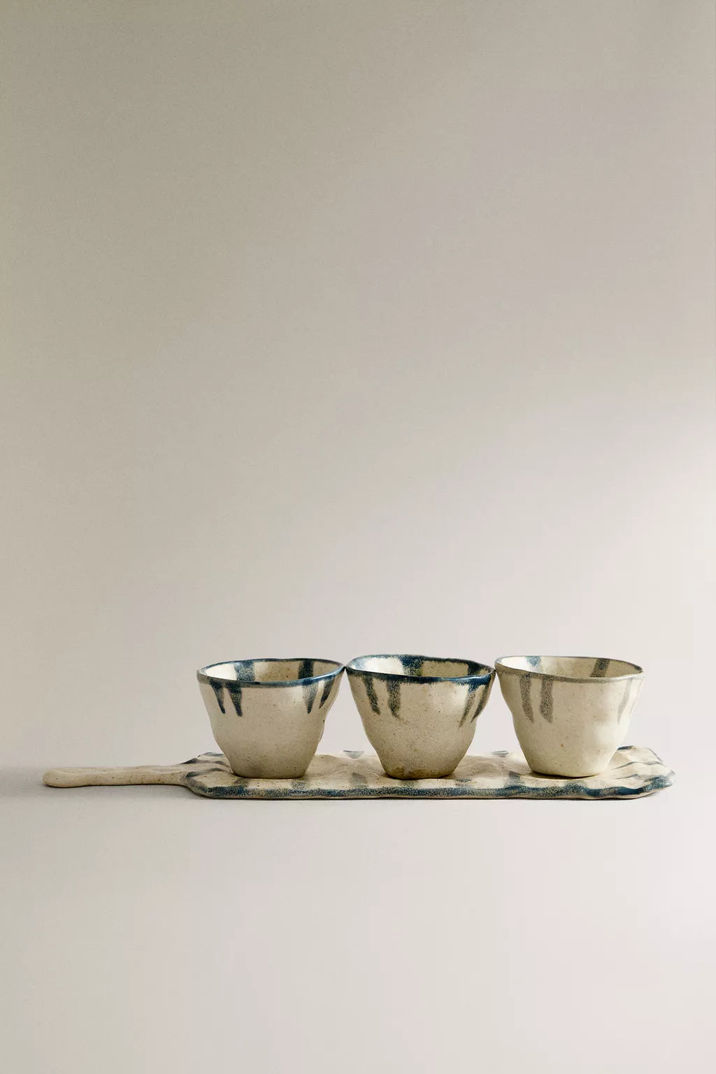 Dip & condiment serving set, stoneware