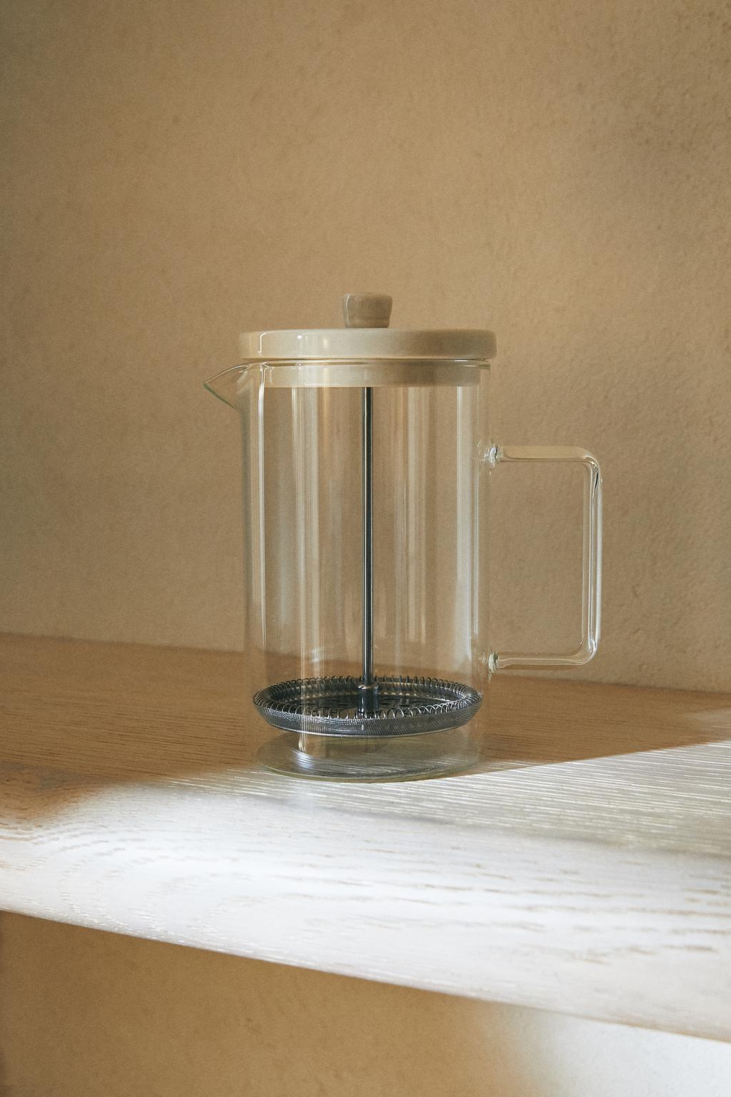 Coffee maker, French press, stoneware lid