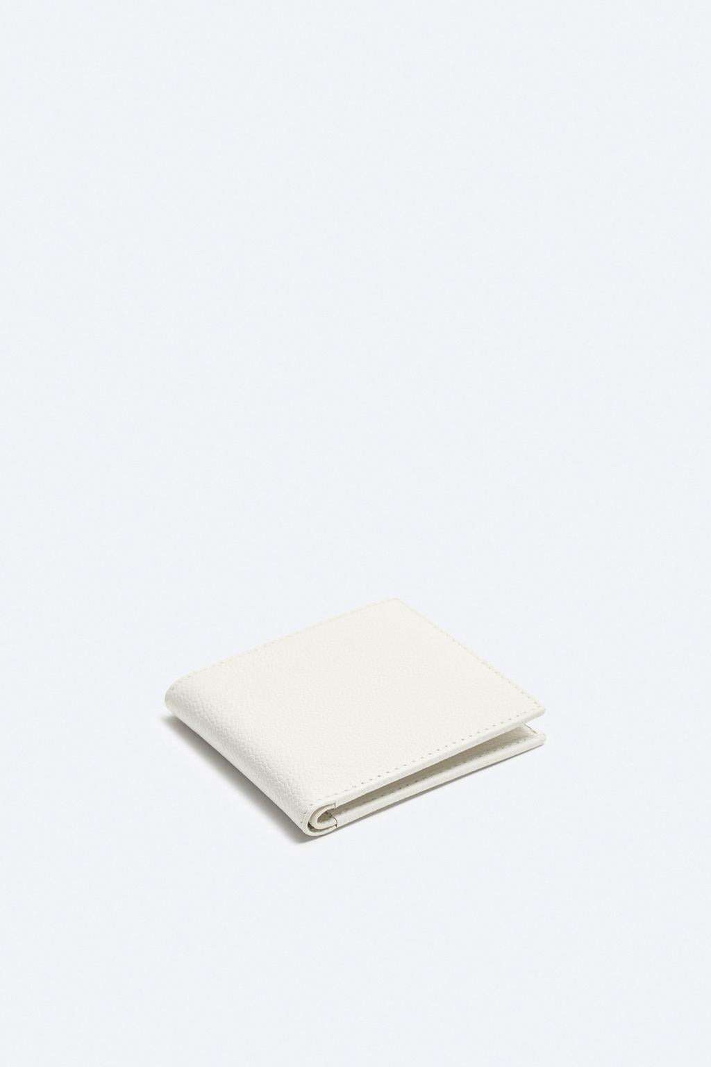 Wallet, leather, bone white