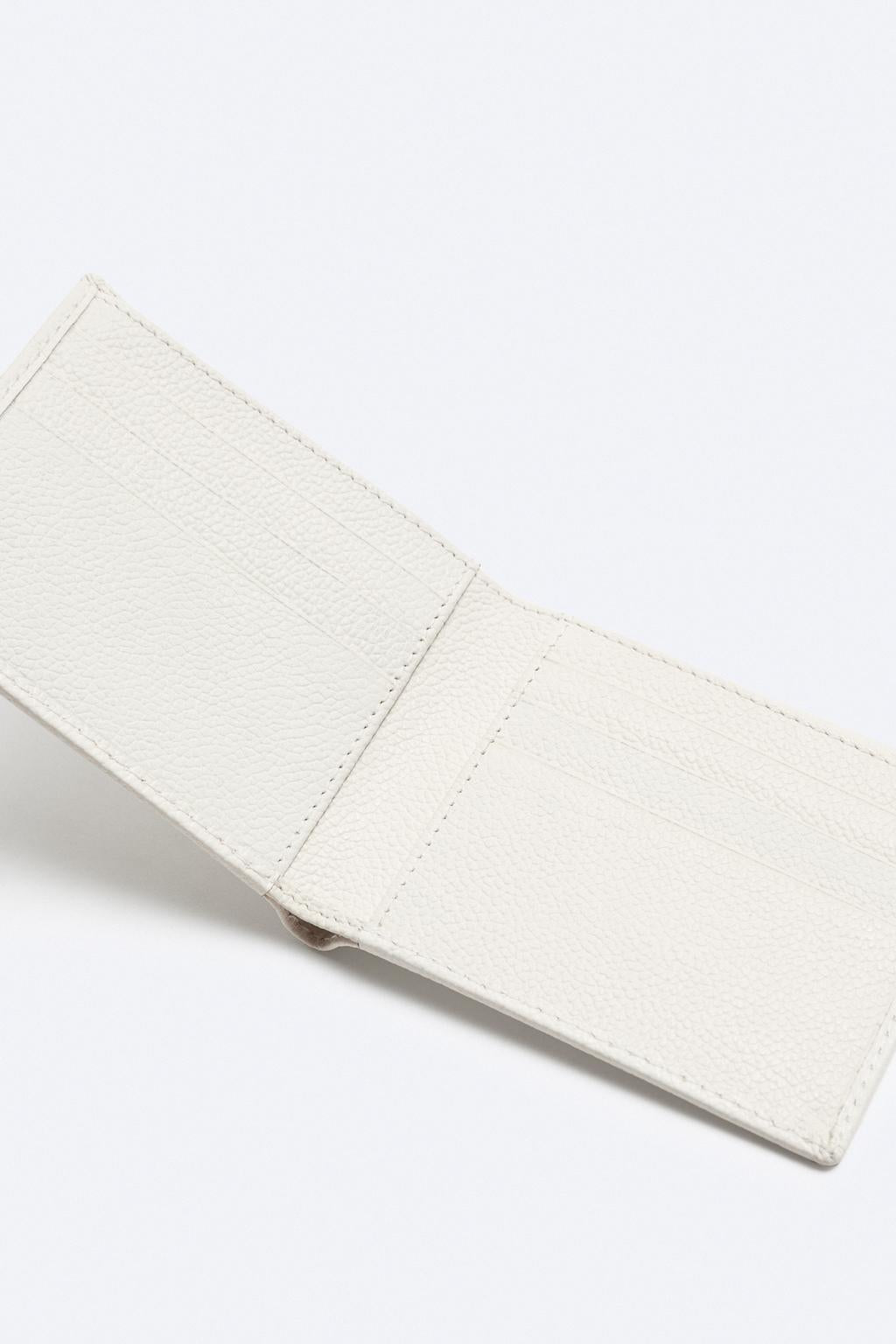 Wallet, leather, bone white