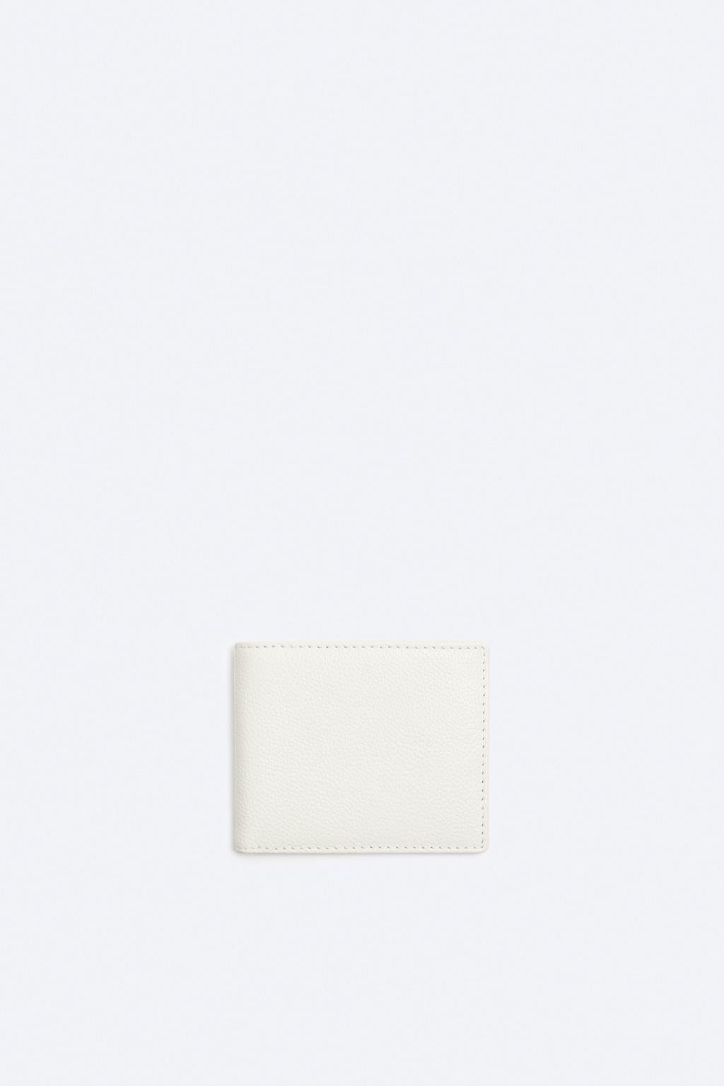 Wallet, leather, bone white