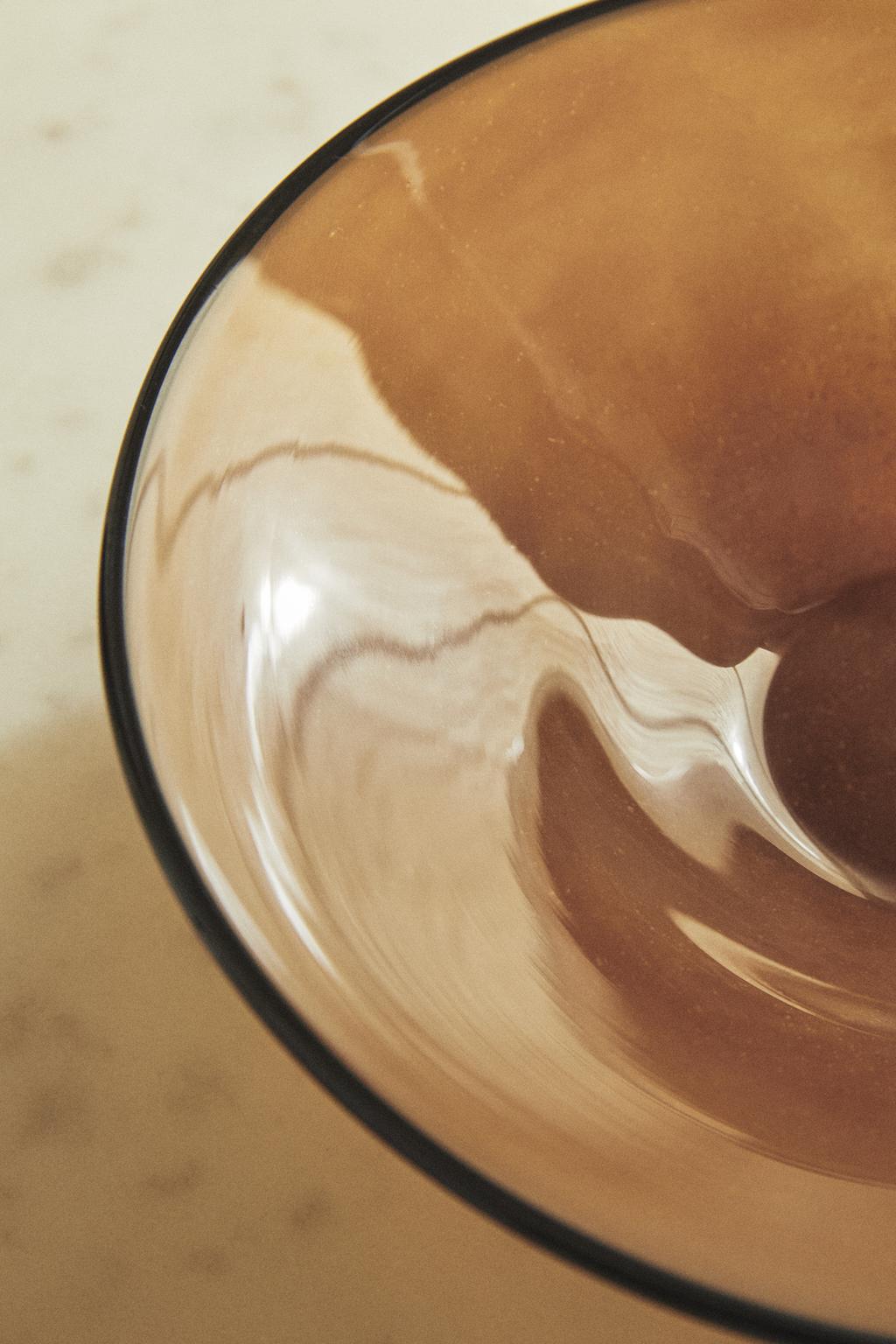 Decorative bowl, glass, camel brown