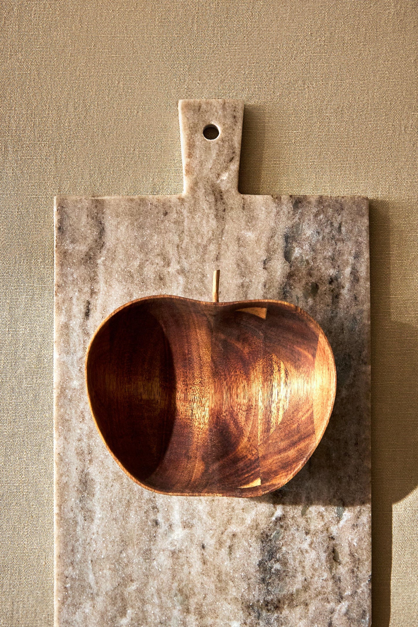 Decorative bowl, acacia wood mini bowl, apple