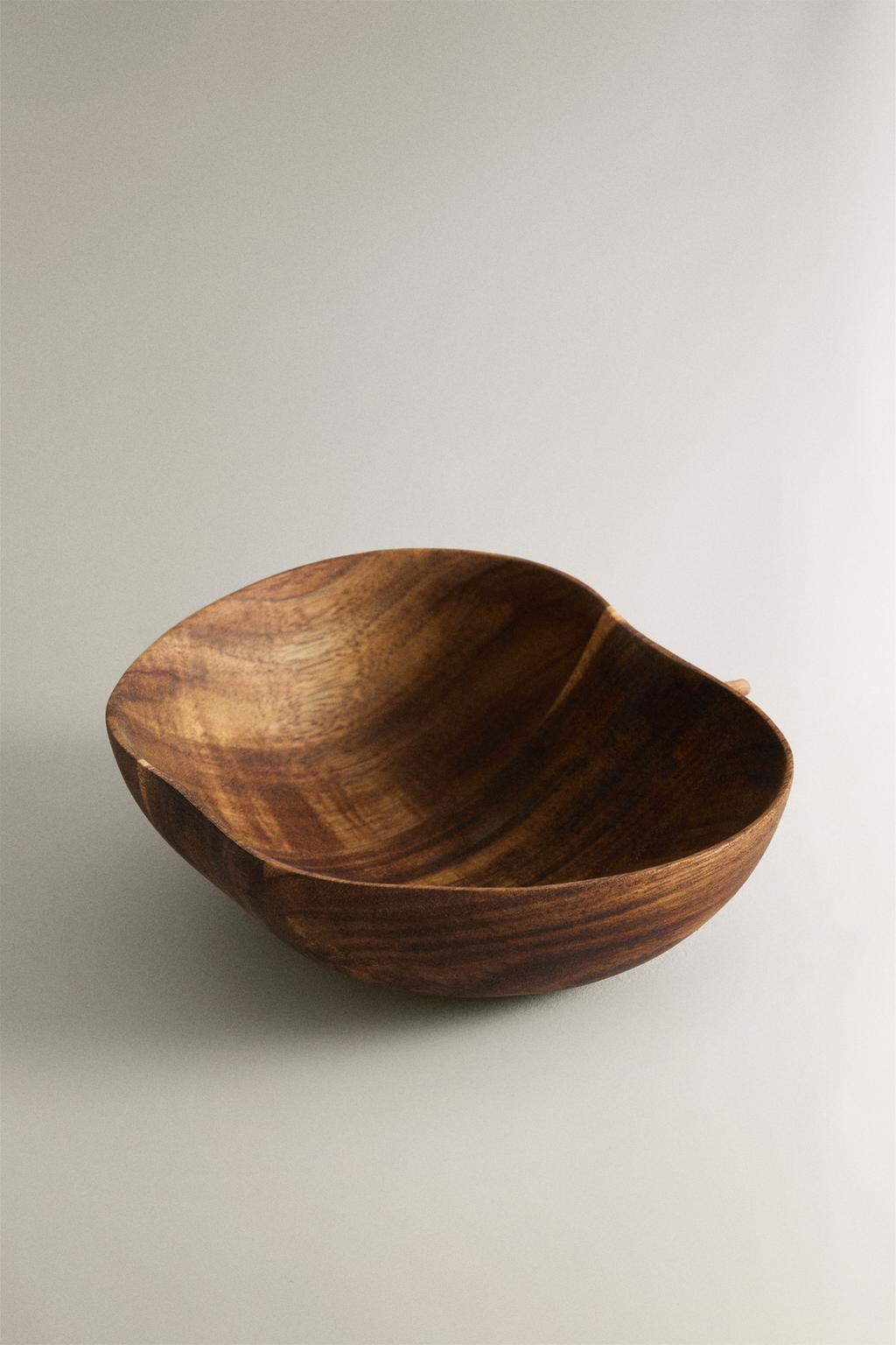 Decorative bowl, acacia wood mini bowl, apple