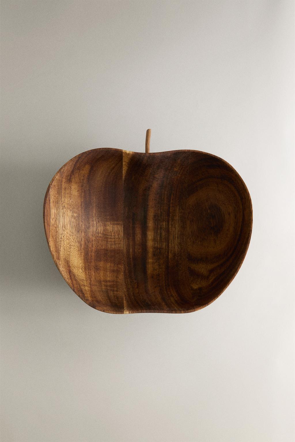 Decorative bowl, acacia wood mini bowl, apple