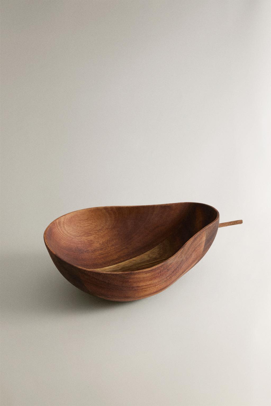 Decorative bowl, acacia wood mini bowl, pear