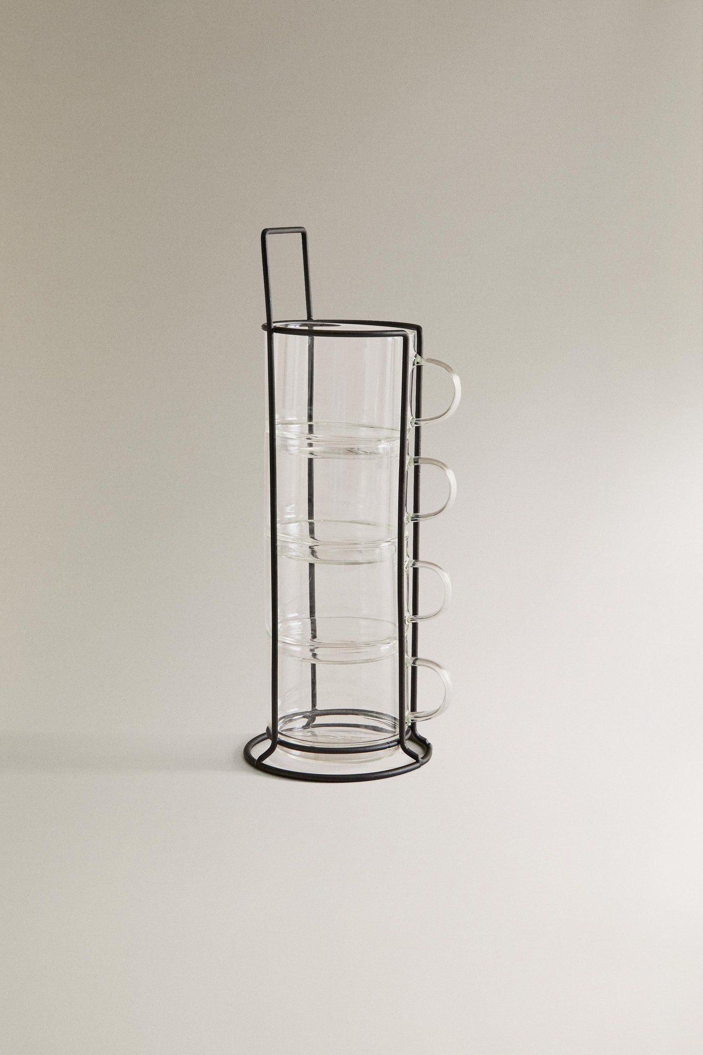 Drinkware, mug, borosilicate glass, with metal stand
