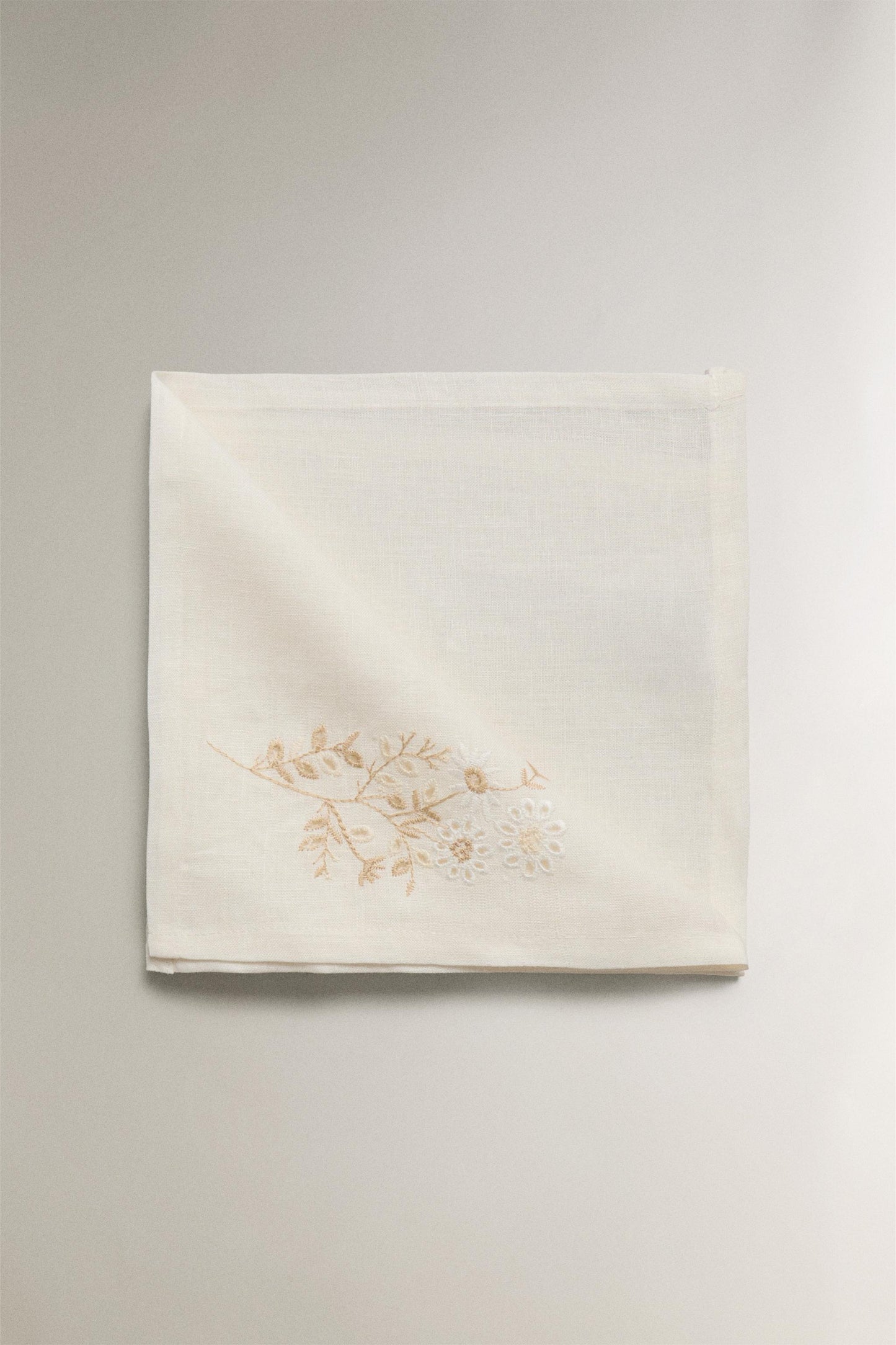 Napkin, linen, 17.5 in, pack 2, daisy