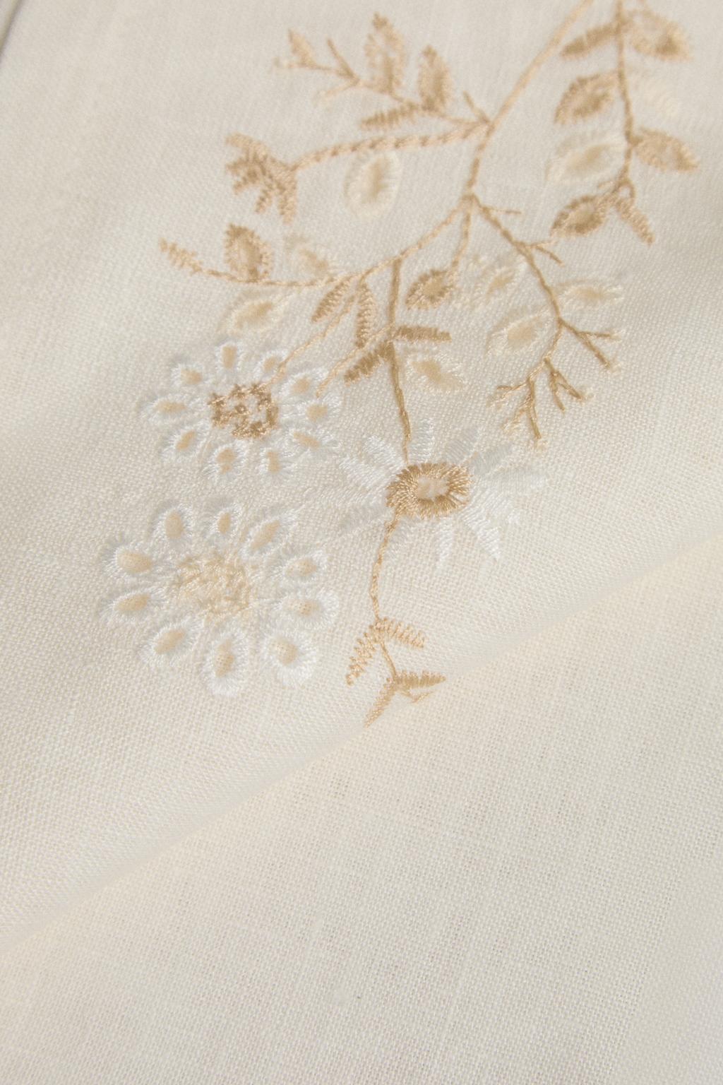 Napkin, linen, 17.5 in, pack 2, daisy