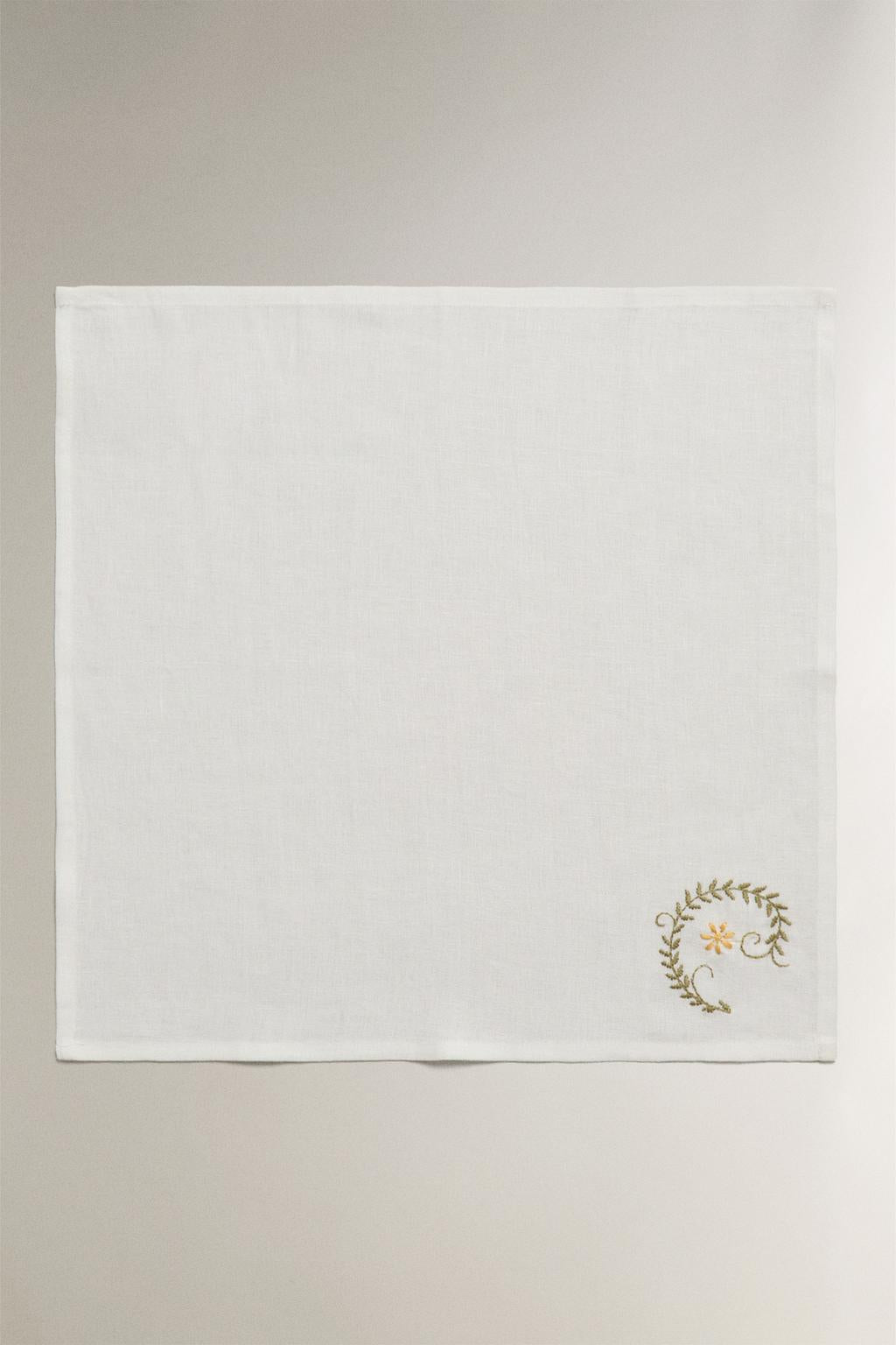 Napkin, linen, 17.5 in, pack 2, vine